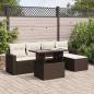 Preview: ARDEBO.de - 6-tlg. Garten-Sofagarnitur mit Kissen Braun Poly Rattan