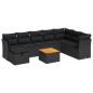 Preview: 9-tlg. Garten-Sofagarnitur mit Kissen Schwarz Poly Rattan