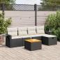 Preview: ARDEBO.de - 6-tlg. Garten-Sofagarnitur mit Kissen Schwarz Poly Rattan