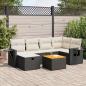 Preview: ARDEBO.de - 7-tlg. Garten-Sofagarnitur mit Kissen Schwarz Poly Rattan