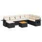 Preview: 9-tlg. Garten-Sofagarnitur mit Kissen Schwarz Poly Rattan
