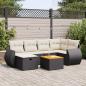 Preview: ARDEBO.de - 7-tlg. Garten-Sofagarnitur mit Kissen Schwarz Poly Rattan