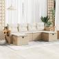 Preview: ARDEBO.de - 6-tlg. Garten-Sofagarnitur mit Kissen Beige Poly Rattan