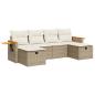 Preview: 6-tlg. Garten-Sofagarnitur mit Kissen Beige Poly Rattan