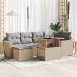 Preview: ARDEBO.de - 7-tlg. Garten-Sofagarnitur mit Kissen Beige Poly Rattan