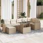 Preview: ARDEBO.de - 8-tlg. Garten-Sofagarnitur mit Kissen Beige Poly Rattan