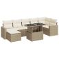 Preview: 8-tlg. Garten-Sofagarnitur mit Kissen Beige Poly Rattan