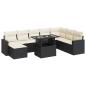 Preview: 9-tlg. Garten-Sofagarnitur mit Kissen Schwarz Poly Rattan