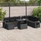Preview: ARDEBO.de - 9-tlg. Garten-Sofagarnitur mit Kissen Schwarz Poly Rattan