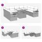 Preview: 10-tlg. Garten-Sofagarnitur mit Kissen Beige Poly Rattan
