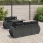 Preview: ARDEBO.de - 6-tlg. Garten-Sofagarnitur mit Kissen Schwarz Poly Rattan