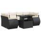 Preview: 7-tlg. Garten-Sofagarnitur mit Kissen Schwarz Poly Rattan