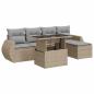 Preview: 6-tlg. Garten-Sofagarnitur mit Kissen Beige Poly Rattan