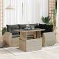 Preview: ARDEBO.de - 6-tlg. Garten-Sofagarnitur mit Kissen Hellgrau Poly Rattan