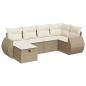 Preview: 6-tlg. Garten-Sofagarnitur mit Kissen Beige Poly Rattan