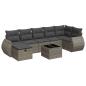 Preview: 8-tlg. Garten-Sofagarnitur mit Kissen Grau Poly Rattan