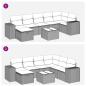 Preview: ARDEBO.de - 8-tlg. Garten-Sofagarnitur mit Kissen Schwarz Poly Rattan