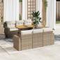 Preview: ARDEBO.de - 7-tlg. Garten-Sofagarnitur mit Kissen Beige Poly Rattan
