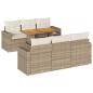 Preview: 7-tlg. Garten-Sofagarnitur mit Kissen Beige Poly Rattan