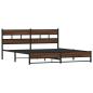 Preview: Metallbett ohne Matratze Braun Eichen-Optik 193x203 cm