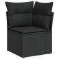 Preview: 5tlg. Garten-Sofagarnitur mit Kissen Schwarz Poly Rattan Akazie