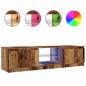Preview: TV-Schrank mit LED-Leuchten Altholz-Optik 140x40x35,5 cm