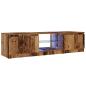Preview: TV-Schrank mit LED-Leuchten Altholz-Optik 140x40x35,5 cm
