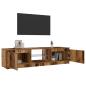 Preview: TV-Schrank mit LED-Leuchten Altholz-Optik 140x40x35,5 cm
