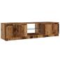 Preview: TV-Schrank mit LED-Leuchten Altholz-Optik 140x40x35,5 cm