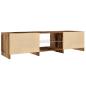 Preview: TV-Schrank mit LED-Leuchten Altholz-Optik 140x40x35,5 cm