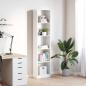 Preview: Bücherregal Hochglanz-Weiß 40x24x176 cm Holzwerkstoff