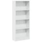 Preview: Bücherregal Hochglanz-Weiß 60x24x143 cm Holzwerkstoff
