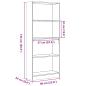 Preview: Bücherregal Hochglanz-Weiß 60x24x143 cm Holzwerkstoff