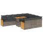 Preview: 11-tlg. Garten-Sofagarnitur mit Kissen Grau Poly Rattan Akazie