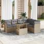 Preview: ARDEBO.de - 7-tlg. Garten-Sofagarnitur mit Kissen Beige Poly Rattan