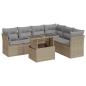 Preview: 7-tlg. Garten-Sofagarnitur mit Kissen Beige Poly Rattan