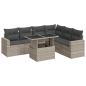 Preview: 7-tlg. Garten-Sofagarnitur mit Kissen Hellgrau Poly Rattan