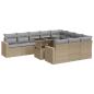 Preview: 11-tlg. Garten-Sofagarnitur mit Kissen Beige Poly Rattan