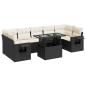 Preview: 8-tlg. Garten-Sofagarnitur mit Kissen Schwarz Poly Rattan