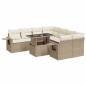 Preview: 9-tlg. Garten-Sofagarnitur mit Kissen Beige Poly Rattan