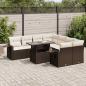 Preview: ARDEBO.de - 9-tlg. Garten-Sofagarnitur mit Kissen Braun Poly Rattan