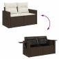 Preview: 9-tlg. Garten-Sofagarnitur mit Kissen Braun Poly Rattan