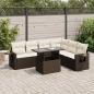 Preview: ARDEBO.de - 7-tlg. Garten-Sofagarnitur mit Kissen Braun Poly Rattan