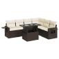 Preview: 7-tlg. Garten-Sofagarnitur mit Kissen Braun Poly Rattan