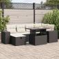 Preview: ARDEBO.de - 8-tlg. Garten-Sofagarnitur mit Kissen Schwarz Poly Rattan