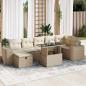 Preview: ARDEBO.de - 5-tlg. Garten-Sofagarnitur mit Kissen Beige Poly Rattan