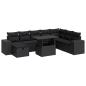 Preview: ARDEBO.de - 9-tlg. Garten-Sofagarnitur mit Kissen Schwarz Poly Rattan
