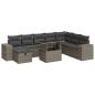 Preview: 9-tlg. Garten-Sofagarnitur mit Kissen Grau Poly Rattan