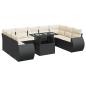 Preview: 10-tlg. Garten-Sofagarnitur mit Kissen Schwarz Poly Rattan