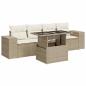 Preview: 5-tlg. Garten-Sofagarnitur mit Kissen Beige Poly Rattan